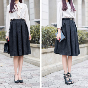 Midi Audrey reljefna suknja