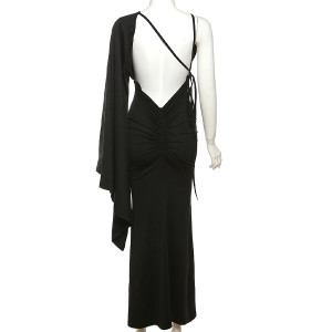 Duga svečana haljina na jedno rame otvorenih leđa