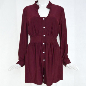 Boho burgundi kombinezon dugih rukava