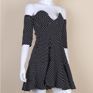 Mini party točkasta skater haljina