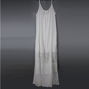 Maxi boho bijela čipkana haljina