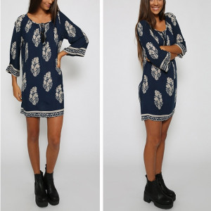 Mini boho list haljina