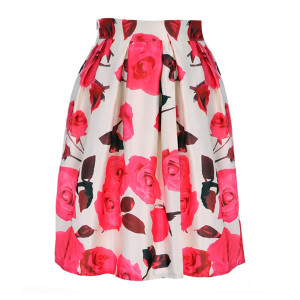 Midi cvjetna skater suknja visokog struka