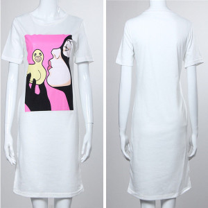 Mini blogerska majica haljina