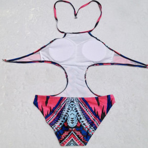 Jednodijelni vintage push up kupaći kostim s izrezima