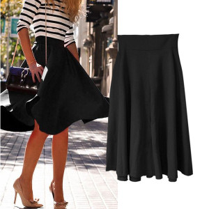 Midi skater suknja visokog struka