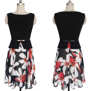 Midi skater luksuzna haljina s remenom