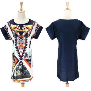 Mini šift haljina astečki print