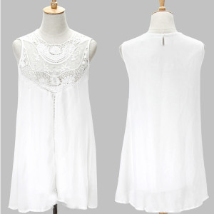 Mini kačkana čipkana tunika haljina za plažu