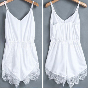 Kombine satenasti čipkani kombinezon za plažu