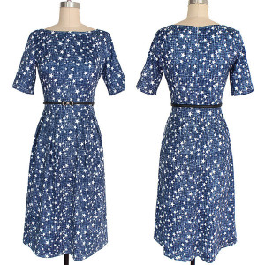 Midi skater pinup luksuzna haljina s remenom