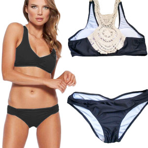 Dvodijelni push up kupaći kostim s kačkanim leđima