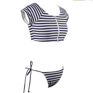 Dvodijelni kupaći kostim sa zipper top + gaćice na vezanje