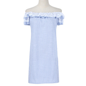 Mini casual čipkana haljina otvorenih ramena