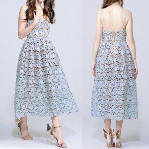 Luksuzna čipkana cami midi haljina