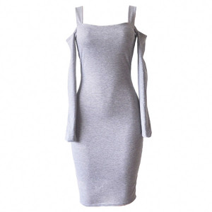 Midi casual pencil haljina otvorenih leđa