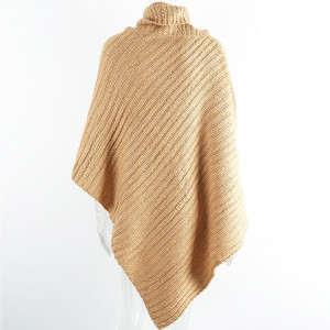 Klasični pleteni dolčevita pončo kardigan