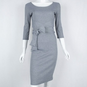 Casual elegantna midi haljina s mašnom