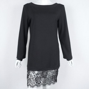 Haljina majica s čipkanim rubom