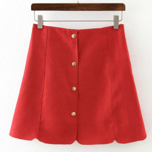 Mini retro samt suknja s gumbima