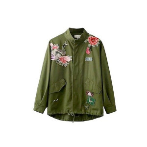 Cvjetna blogerska bomber zelena jakna