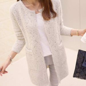 Pleteni kardigan kaput s džepovima