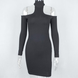 Mini choker pamučna mala crna haljina