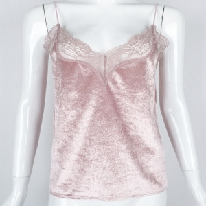 Baršunasti cami top s čipkom