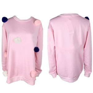 Casual pink majica s pomponima