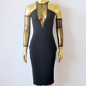 Midi bodycon haljina s transparentnim dijelovima