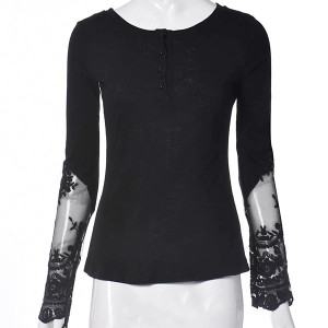 Casual majica s čipkom na leđima i rukavima