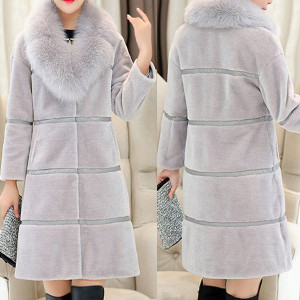 Ženstvena krznena bunda s crtama