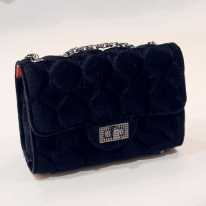 Baršunasta klasična lanac torbica