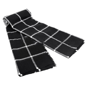 Mekani karirani crno bijeli šal