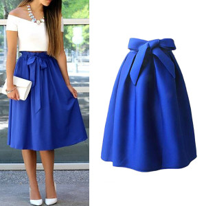 Midi skater suknja s mašnom veličina M