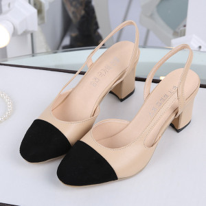 Klasične dvobojne otvorene cipele blok peta standardni EU 39 crna boja