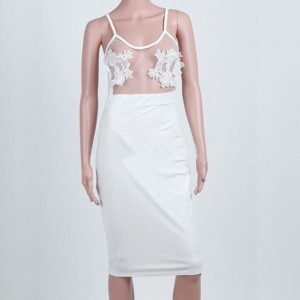 Midi bodycon transparentna haljina