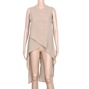 Asimetrična midi tunika bez rukava