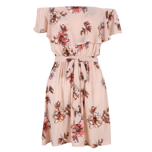 Mini off shoulder boho cvjetna haljina