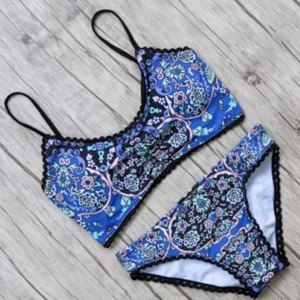 Boho push up top kupaći kostim standardni S