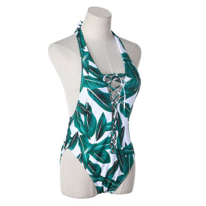 Jednodijelni push up kupaći kostim s motivom lišća