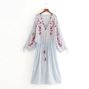 Prugasta uvezena boho haljina