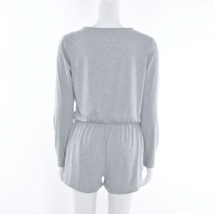 Casual sivi ljetni kombinezon dugih rukava