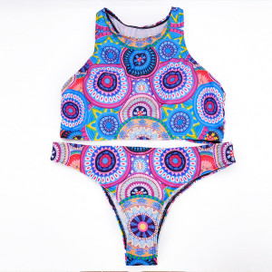 Push up top kupaći kostim s motivom krugova