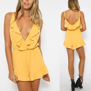 Kombinezon s volanima dubokog V izreza