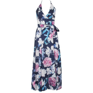 Duga cvjetna haljina otvorenih leđa