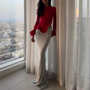 Asimetrična bluza na volane 2 boje