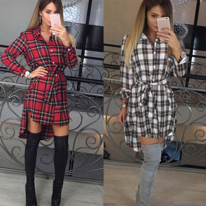 Asimetrična karirana košulja u tri boje