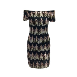 Mini haljina otvorenih ramena sa šljokicama