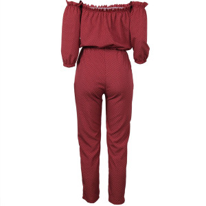 Točkasti kombinezon otvorenih ramena